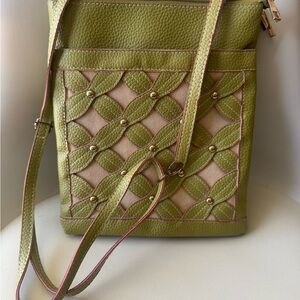 Elegant Olive and Blush Crossbody Bag vintage Y2K